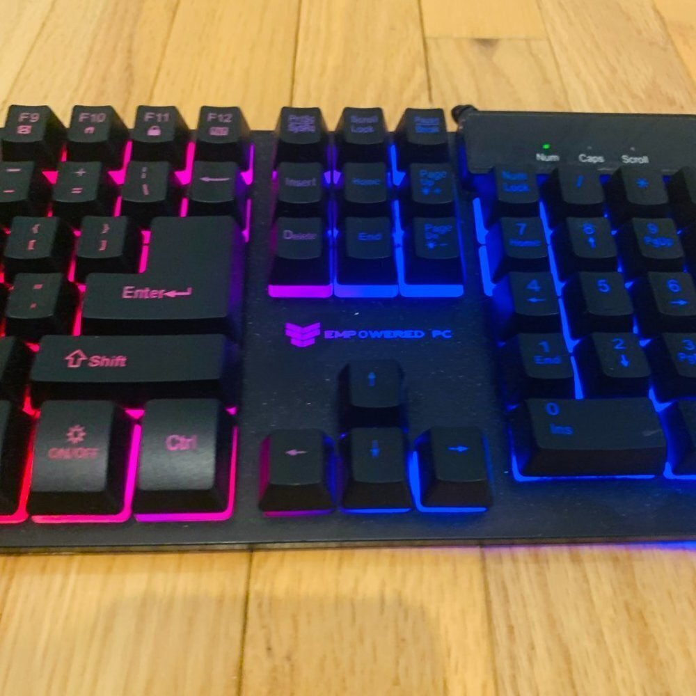 Rainbow LED Backlit 87 Keys Gaming Keyboard, Compact Keyboard - Picture 9 of 13